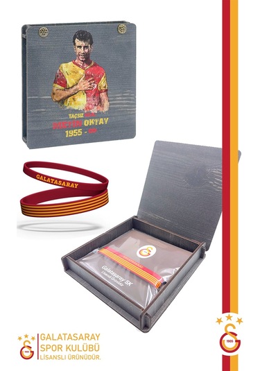 Galatasaray Orijinal Lisanslı Sarı Kırmızı 2'li Yetişkin Bileklik Metin Oktay Baskılı Hediyelik Ahşap Kutulu 009 Kırmızı