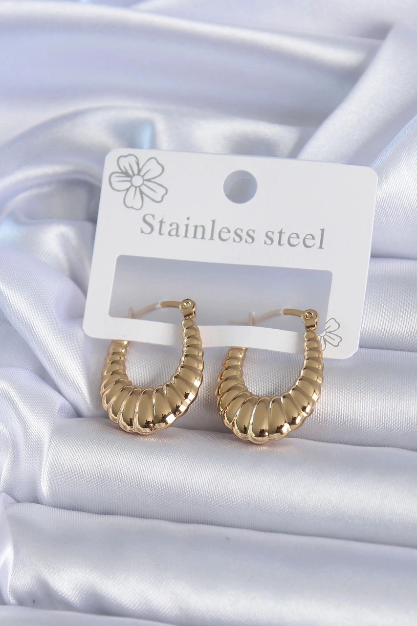Dodes 316l Çelik Gold Renk İşlemeli Halka Model Kadın Küpe Tg27bkp7890 Çok Renkli