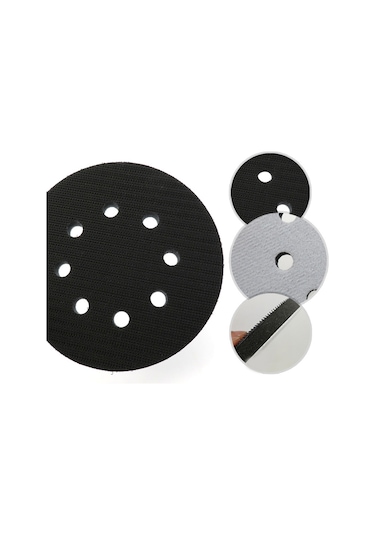 Yaleker 5 İnç Yumuşak Paspas, Otomatik Yapışkan Tüy Arka, Eşit Olmayan Yüzeyler İçin Cila Tamponu, 8 Delikli Koruyucu Fırça Dairesi