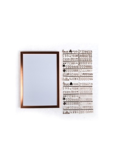 Büyük Boy Rose Gold Yazı Panosu Mesaj Tahtası; 2 Adet Harf Seti H