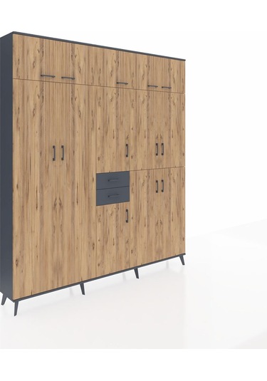 Arges Dolap 10 Raflı 2 Çekmeceli 3 Askılı 220x30x243 Antrasit-çam/antrasit Atlas Çam/antrasıt Arges Dolap 10 Raflı 2 Çekmeceli 3 Askılı 220x30x243 Antrasit-çam/antrasit Atlas Çam/antrasıt