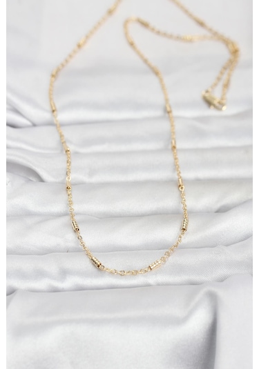 Cm 14k Gold Renk Bar Zincir Model 60 Cm Kadın Kolye Diğer