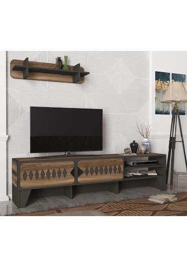 Dekorister Chester Tv Ünitesi Ceviz-Antrasit