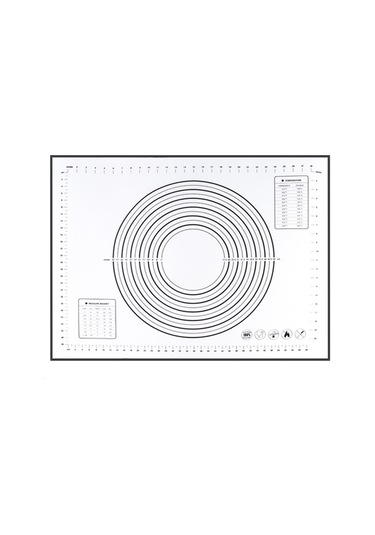 Monyee 80x60cm Siyah Silikon Pastırma Ve Hamur Hamuru Matı - Fırın Ve Barbekü Aracı Siyah