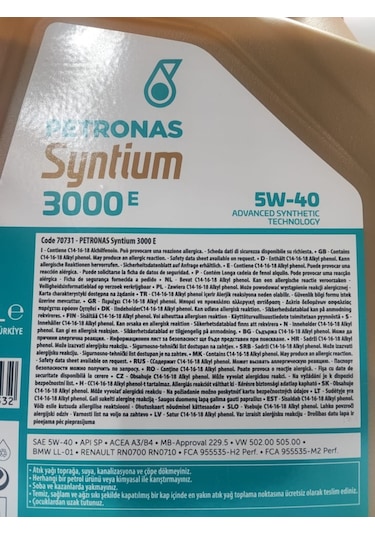 Petronas Syntınum 3000 E 5W-40 Motor Yağı