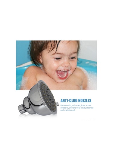 Shineyee 4 İnç G1/2 Bağlantıklı 5 Fonksiyonlu Yüksek Basınçlı Duş Başlığı - Anti-tıkanıklık Nozzleli, Su Tasarruflu, Chrome Finish Diğer