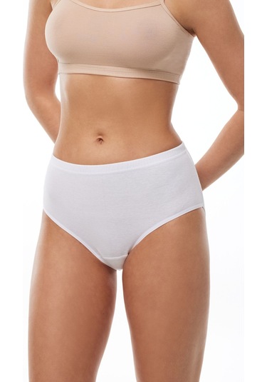 Malabadi Kadın Beyaz 6 Lı Paket %100 Pamuk Yüksek Bel Büyük Beden Bato Anne Külodu 90156-e Beyaz