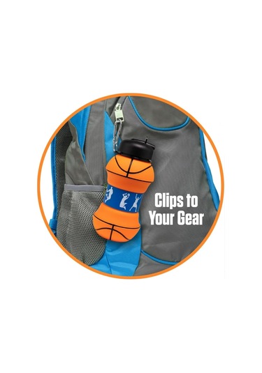 Futbol Su Şişesi, Yalıtılmış Su Şişesi Çocuklar, Katlanabilir Ve Katlanabilir Spor Su Şişesi, Su Şişesi ', Basketbol Tasarımı Çocuklar Yalıtımlı Su Şişesi 34 Oz. Gök Mavisi