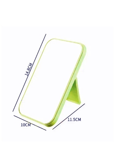 Orman Yeşili Renk Kare Masaüstü Ayna 15x10cm Yeşil