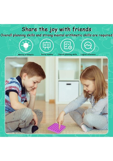 Yaozixa Mor Silikon Stres Atıcı Oyuncak - Kare Şekilli, Sonsuz Pop Eğlence, Zeka Geliştirici, Tüm Yaş Grupları İçin Mor