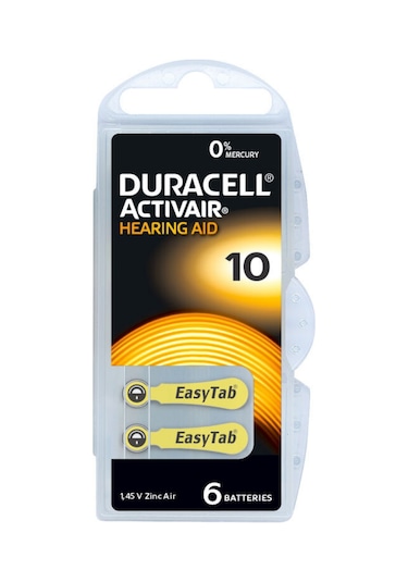 Duracell 10 Numara İşitme Cihazı Pili 6 x 10'lu