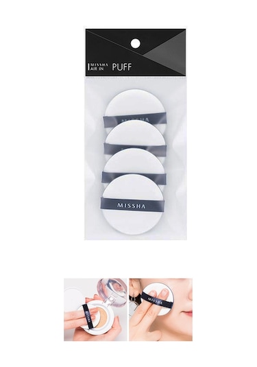 Missha Air In Puff Nemli ve Eşit Miktarda Uygulama Sunan Emilim Gücü Yüksek Makyaj Süngeri 4 Adet
