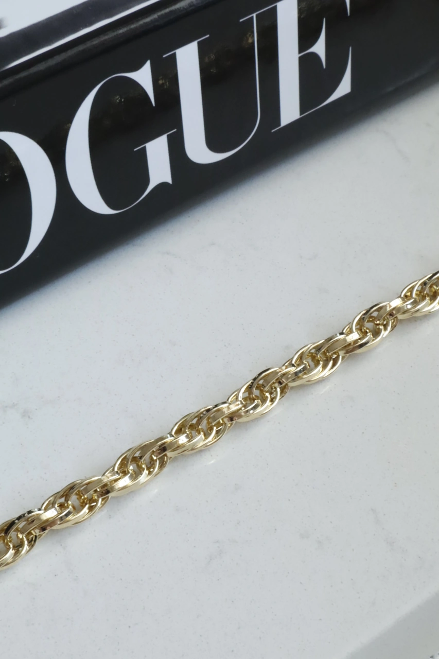 Kadın Kolye Kararmaz 14k Altın Renk Vip Seri İthal Karmaşık Zincir Kolye Altın