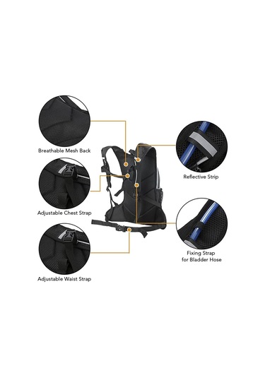 Hidrasyon Sırt Çantası, 8l Yüksek Görünürlük Yansıtıcı Bisiklet Hidrasyon Sırt Çantası Açık Hava Sporları Yürüyüş Yürüyüş Sırt Çantası Seyahat Gündüzü Omuz Çantası Altın