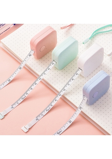 1.5m Mini Sevimli Taşınabilir Deri Ölçüm Bandı Rastgele Renk Teslimatı