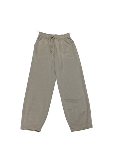 Kadın Beli Lastikli Cepli Paçası Pensli Spor Pantolon Krem