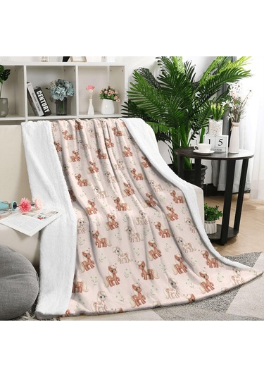 At Desenli 50x60 İnç Flanel Polar Battaniye, Yumuşak Ve Rahat-a17 Horse Retro Daisy