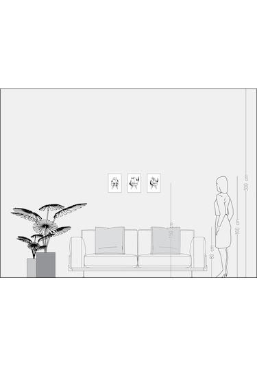 3’lü Poster Yan Yana Serisi - Kediler  21×30 cm