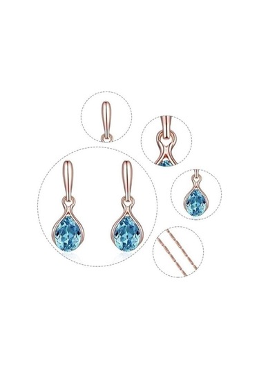 Yeşil 1 Takım Gelin Kolye Küpe Geometrik Rhinestone Takı Düğün İçin Hafif Parlak Takı Seti Yeşil