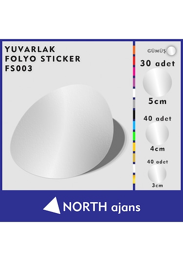 Yuvarlak Folyo Duvar Sticklerı Gümüş