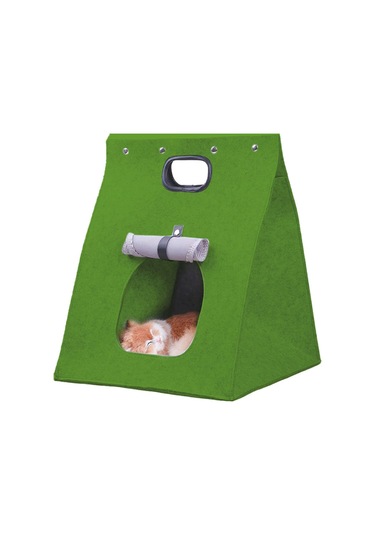 Dofolink Çıkarılabilir Ve Yıkanabilir Katlanabilir Keçe Evcil Hayvan Yatağı Yaratıcı Taşınabilir Açık Keçe Entegre Kedi Yatağı Yeşil