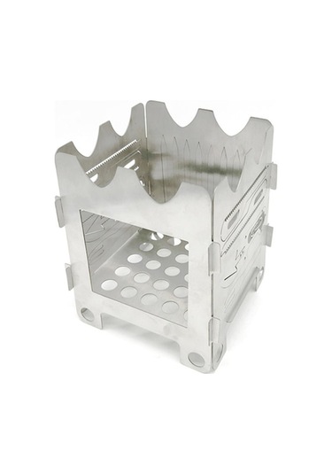 Novahub Çok Fonksiyonlu Ahşap Yakıtlı Kamp Ocağı Katlanabilir Kamp Sırt Çantası Pişirme Ocağı Çok Araçlı Hayatta Kalma Eşyası Gümüş Gümüş