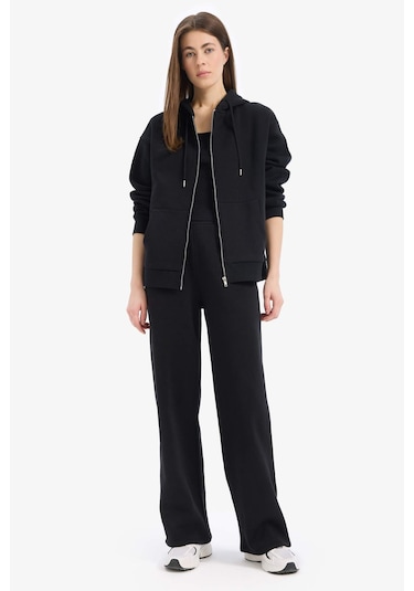 DeFacto Straight Fit Kalın Eşofman Altı Beli Lastikli Cepli Yüksek Bel Basic Düz B8571AX24WNBK81 DeFacto Straight Fit Kalın Eşofman Altı Beli Lastikli Cepli Yüksek Bel Basic Düz B8571AX24WNBK81