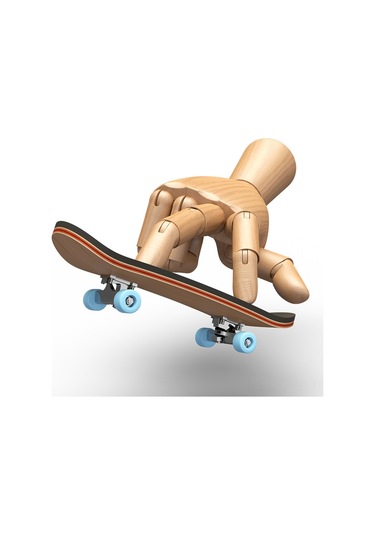 Aubyhe Finger Skateboard Profesyonel, Beş Katlı Ahşap, Allüminyum Tekerlekler Rulmanlı , Sahnelerde Sallanabilir, Oyuncak - Siyah Tekerlekler