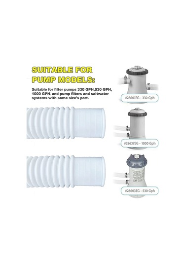 Havuz Hortumları, Intex Pompa Modeli 607, 637 İçin 6 Metal Kelepçe İle Birlikte