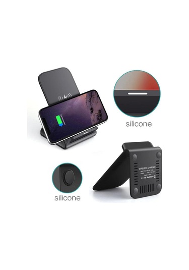 Konesam 15w Hızlı Şarj Dual Bobin Dikey-yatay Masaüstü Telefon Tutucu Kablosuz Şarj Cihazı Type-c Beyaz