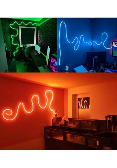 5 Metre 8 Renk Sese Duyarlı Renk Değiştiren Rgb Neon Led Şerit Işık Seti Sb-6561