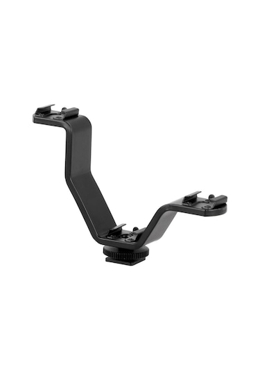 Dslr için V Bracket Üç Girişli Flaş- Led- Mikrofon Tutucu Ufak