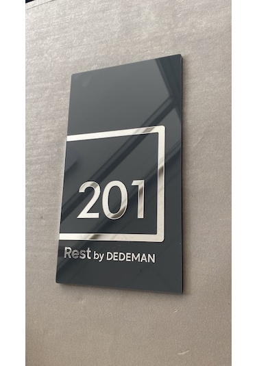 Parlak Antrasit Serisi Özelleştirilebilir Kapı Numarası