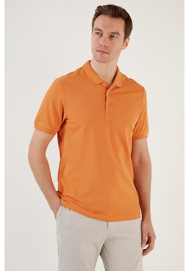 Buratti Pamuklu Regular Fit Düğmeli Erkek Polo Yaka T Shirt 5902127 Hardal