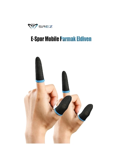 Pubg Parmaklık Eldiveni 2 Çift 4 Adet E-spor Mobile Parmak Eldiven Ultra Hassasiyet Mavi