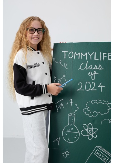 Tommy Life Kar Melanj Cepli Ön Dikiş Detaylı Geniş Paça Kız Çocuk Eşofman Altı -75144 Kar Melanj