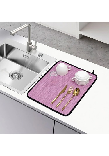 Bulaşık Kurutma Matı Bulaşık Matı - Pembe
