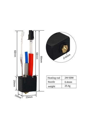 Dancemonkey Kobra 2 Hotend 24v 60w 3d Yazıcı Aksesuarı, Yedek Parça