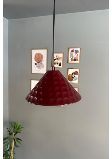 Rumy Vişne Çürüğü Tekli Avize Sarkıt Ofis Showroom Salon Mutfak Avizeleri Bordo