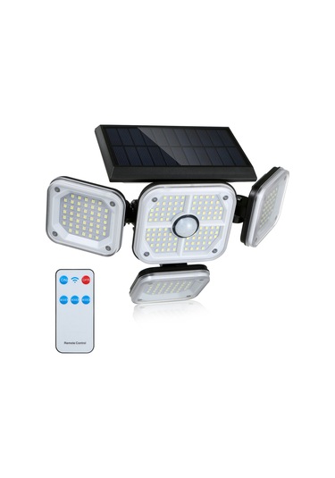 Hangfox Güneş Enerjili 231 Led Duvar Lambası - Pır Hareket Sensörlü, 3 Işık Modu, Uzaktan Kumanda, Ip65 Su Geçirmez, 2400mah Batarya Tekli Diğer