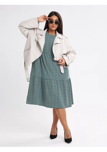 Danelııa Kadın Sonbahar Uzun Sıcak Ofis Elbisesi Büyük Beden 265103619