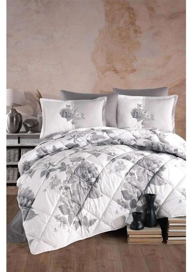 Clasy %100 Pamuk Ranforce Tek Kişilik Yorgan 155 X 215 Gri