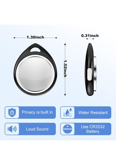 Reedark İos Uyumlu Siyah 4'lü Nesne İzleyici - Çocuk, Bavul, Anahtar, Sırt Çantası İçin  Arama Uygulamasıyla