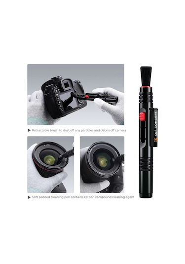 K&f Concept Kf1691 Çift Taraflı Karbon Başlık Lens Temizleme Kalemi