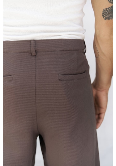 Mai Collection Ayyubay Kahve Pileli Erkek Pantolon Kahverengi