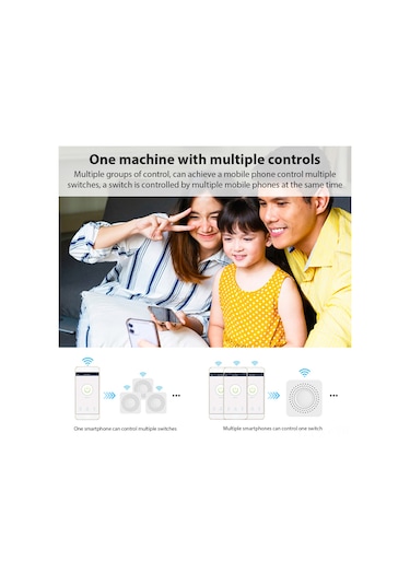 Shineyee Tuya Wifi Akıllı İki Yollu Kesici 16a, Uzakdan Kontrol, Gölge Kutusu Işık Anahtarı, Tekli Paket Tuya Wifi