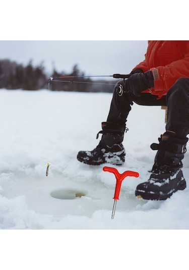 Gajeena 2 Adet Buz Balıkçılığı Kamışı Tutucu, Abs Ve Metal Malzeme, 185x95mm Boyut, Sabitlenme İçin Dikey Ayak