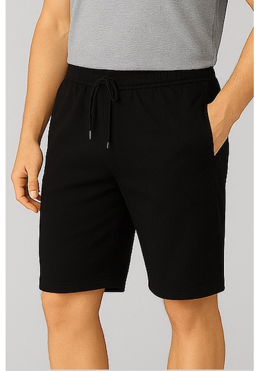 Wingetstar Cepli Bağcıklı Erkek Bermuda Şort Siyah