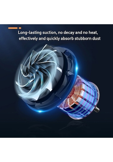 CBTxGlobal Küçük Kablosuz Şarjlı Araç Süpürgesi El Tipi Yüksek Güçlü Elektrikli Süpürge 117cg-mavi