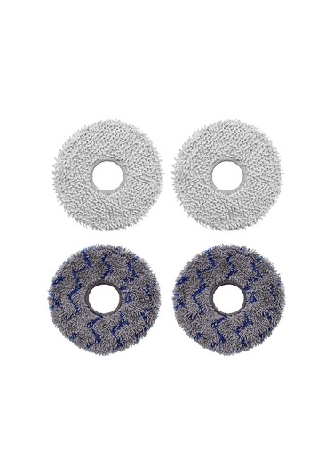 Junsunmay Ecovacs Deebot X1 Turbo / X2 Omni / T20 Pro Gri + Mavi Gri İçin 4 Adet Yıkanabilir Paspas Pedleri Değiştirme